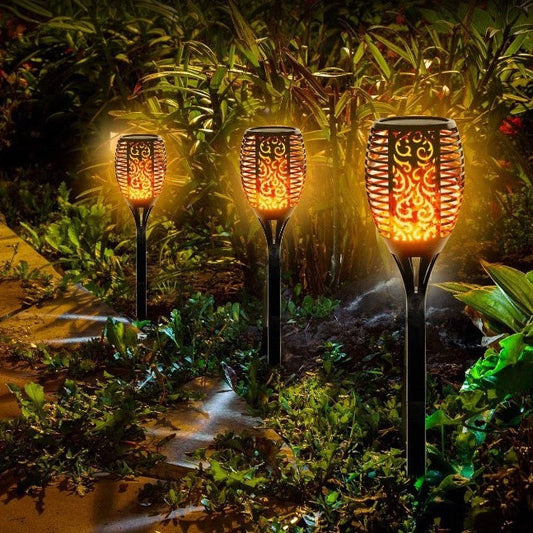 Solar LED Torch Lights Flickering Flames Outdoor Solar Landscape Decor Lighting Waterproof Pathway Lights for Garden Patio Drive